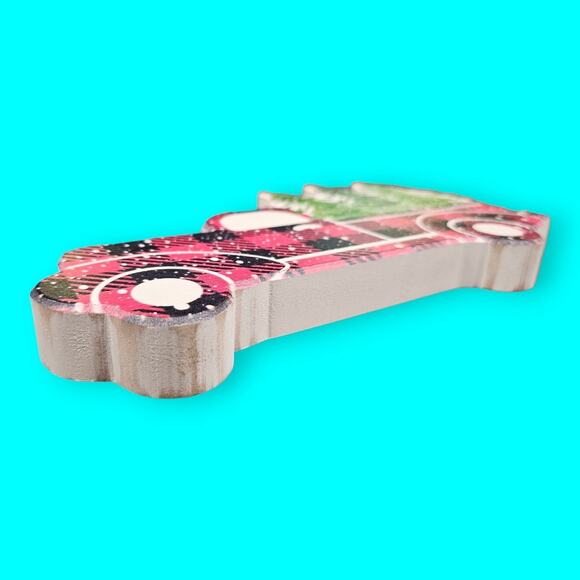 Quill to Paper by Sixtrees Wooden Box Sign Red Truck With Christmas Trees Bed - Picture 4 of 8